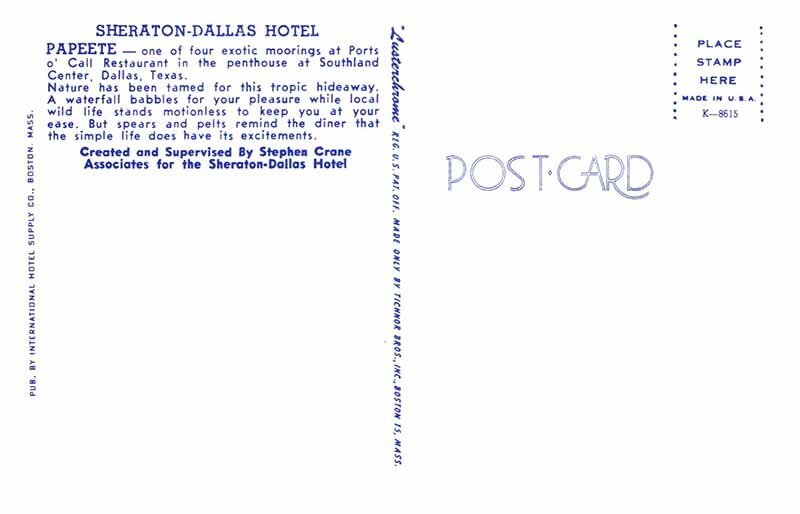 Postcard RESTAURANT SCENE Dallas Texas TX AS2102