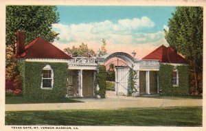 Vintage Postcard 1920's Texas Gate Mt. Vernon Mansion Va. Virginia