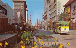 FRESNO'S MALL Shopping Mall Tram Line California 1960s Vintage Postcard