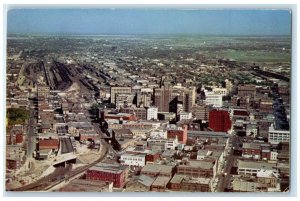 c1960 Aerial View Business District Track Exterior View El Paso Texas Postcard