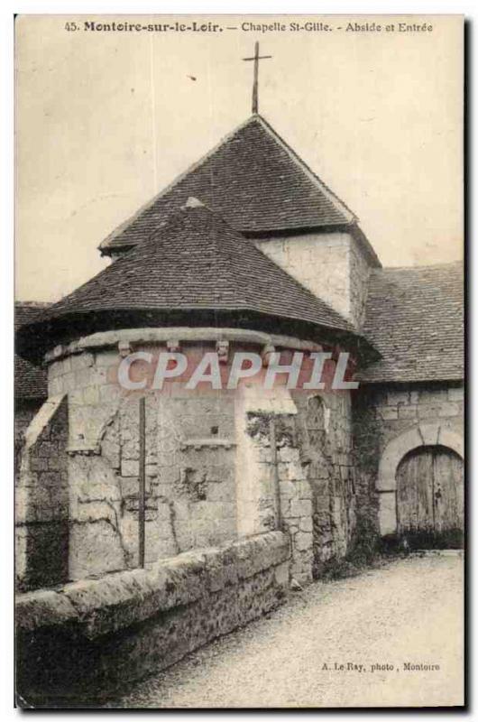 Montoire sur le Loir Postcard Old Chapel St Gille Apse and entry