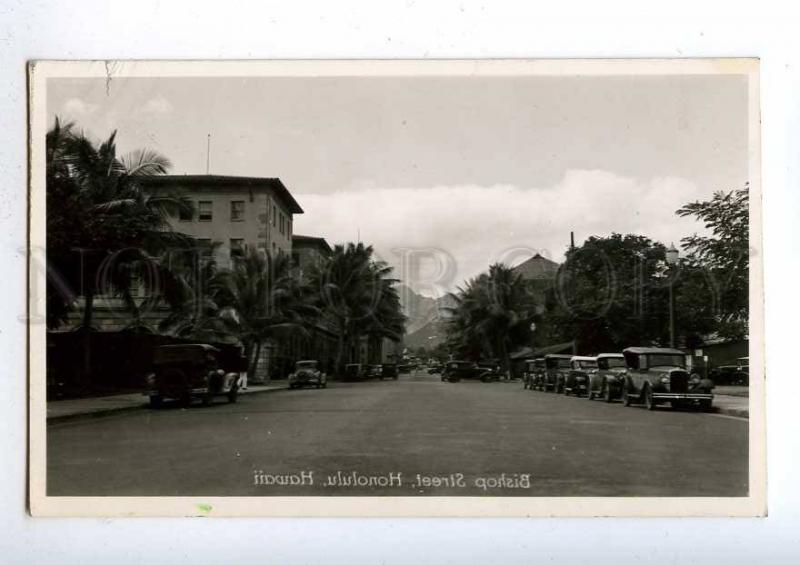 192302 USA HAWAII HONOLULU Bishop street Old photo postcard