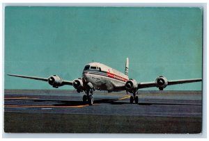 Kyoto Japan Postcard Japan Air Lines Air Sleek DC-68 Pacific Courier c1950's