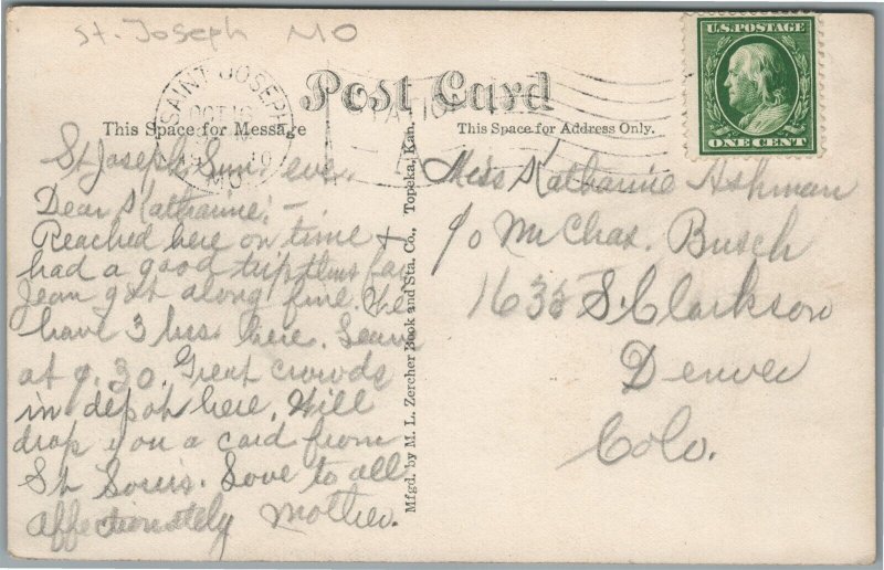 ST.JOSEPH MO AUDITORIUM VINTAGE REAL PHOTO POSTCARD RPPC