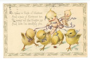 Kewpies by Rose O'Neill. Pub. By Gibson Art. Easter- A Flock of Chickies