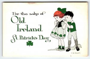 St Patrick's Day Postcard Signed EB Weaver For The Sake Of Old Ireland Children
