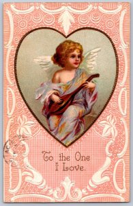 K47/ Valentine's Day Love Holiday Postcard c1910 Cupid Wings 541