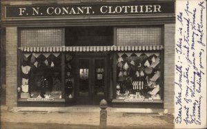 Turners Falls Massachusetts MA Beautiful Storefront FN Conant Clothier RPPC