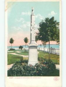 Unused Pre-1907 MARQUETTE MONUMENT St. Saint Ignace Michigan MI Q1624