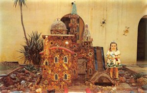 European Castle Model Replica, Grande Court, McAllen, Texas ca 1950s Postcard