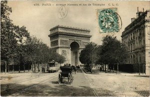 CPA PARIS 16e Avenue Marceau et Arc de Triomphe (66343)