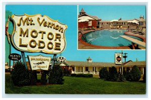 c1960's Mt. Vernon Motor Lodge Swimming Springfield Missouri MO Postcard