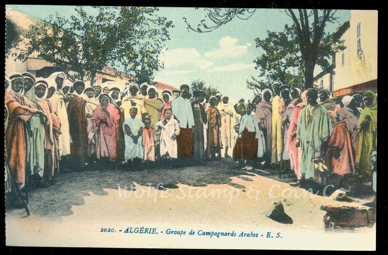 Early Postcard Algeria Large Group of Arab Countrymen   B1311