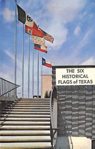 Six Historical Flags Of Texas Postcard