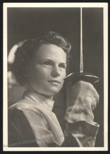 Germany HJ BDM Girl Belief and Beauty Fencer  RPPC UNUSED 112152