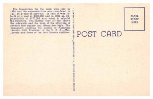 Postcard MONUMENT SCENE Springfield Illinois IL AU8666