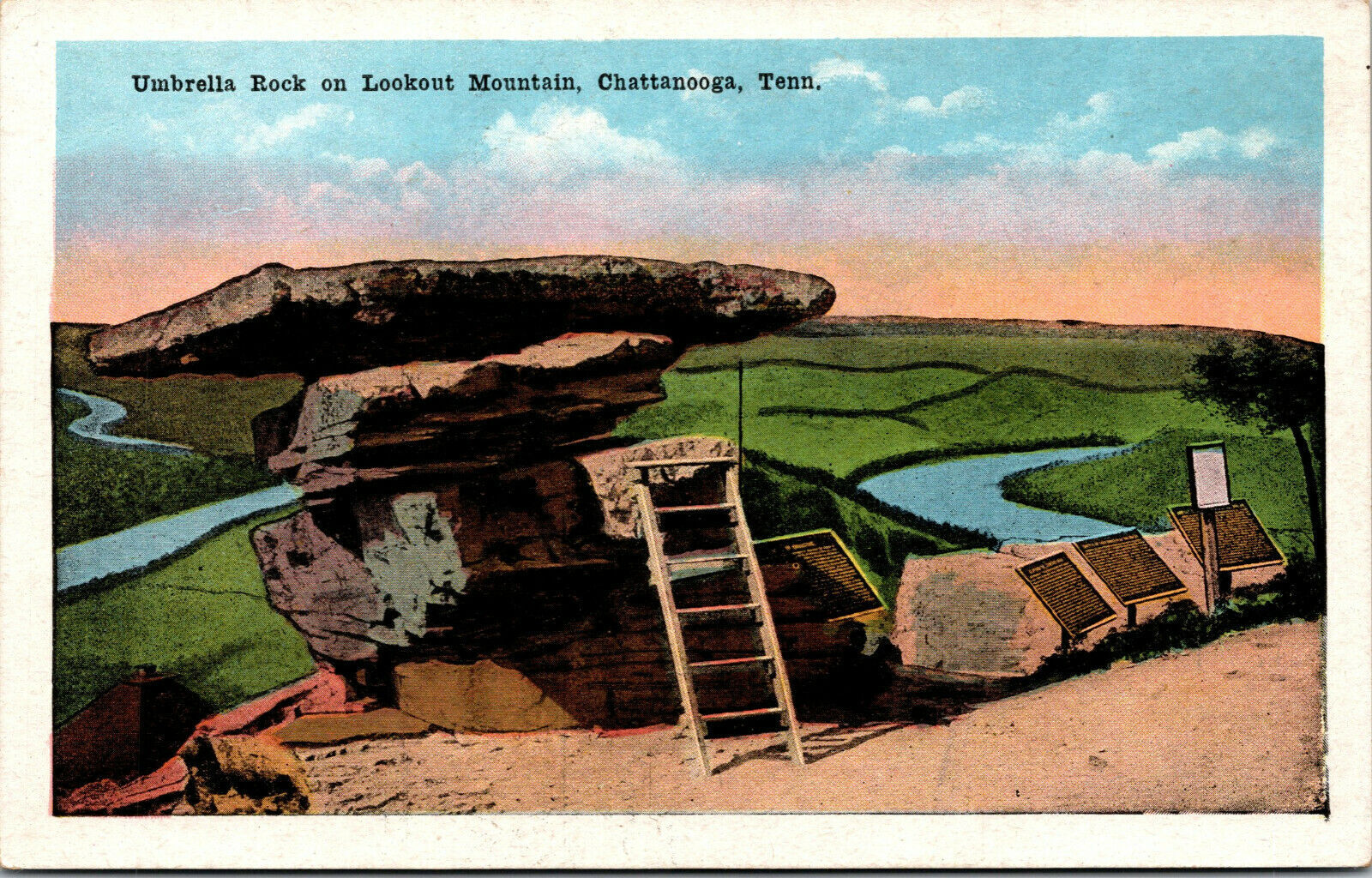 Vtg 1920s Umbrella Rock on Lookout Mountain Chattanooga Tennessee TN
