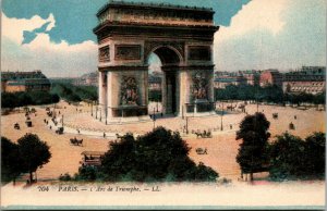 Vtg 1910s Arc De Triomphe Monument Paris France Unused Postcard