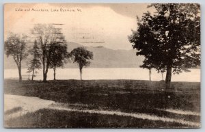 Vermont~View Of Lake Dunmore & Mountains~B&W Photo~PM 1944~Vintage Postcard