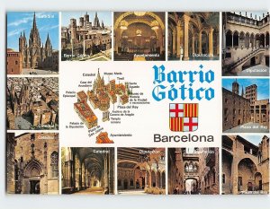 Postcard Gothic Quarter, Barcelona, Spain