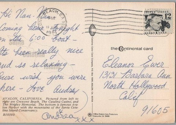 Hello from Avalon Catalina CA Multview Continental Chrome Postcard 1981