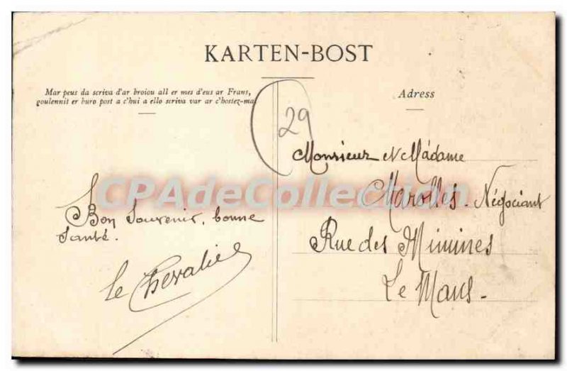 Postcard Old Mill Pond Quimper Three Colors