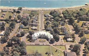 New London Connecticut~Lighthouse Inn Aerial View~Beach in Background~1950s Pc