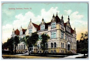 1910 Spalding Institute Exterior View Peoria Illinois IL Posted Vintage Postcard