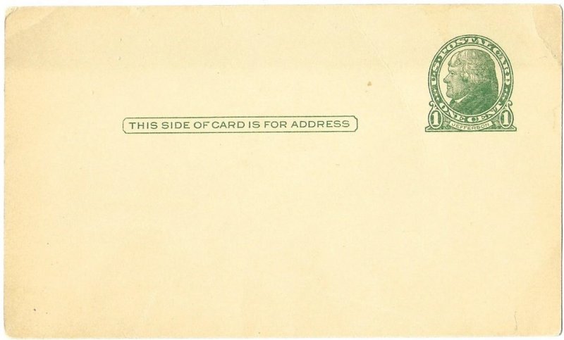 United States Postal Service Card 1 Cent Jefferson