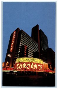 c1950's Sundance Hotel Casino & Restaurant At Night Las Vegas Nevada NV Postcard