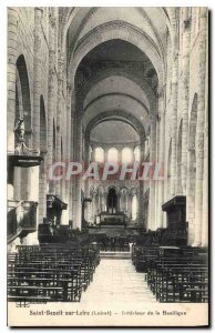 Old Postcard Saint Benoit sur Loire Loiret Interior of the Basilica