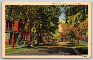 Missouri~Officers Row Street View @ Jefferson Barracks~Vintage Linen Postcard
