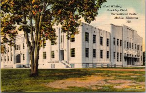 Linen Postcard Fort Whiting Brookley Field Recreational Center Mobile, Alabama