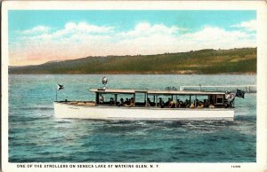 One of the Strollers on Seneca Lake Watkins Glen NY Vintage Postcard T07