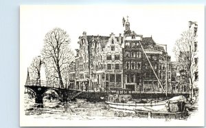 Postcard - Corner Brouwersgracht/Prinsengracht - Amsterdam, Netherlands