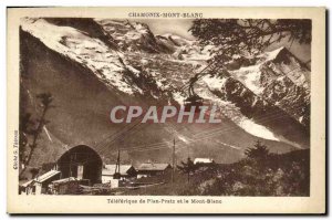 Old Postcard Scenic Sites De Savoie Teleferique Pratz map and Mont Blanc