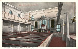 Vintage Postcard Interior Christ Church Religious Building Alexandria Virginia