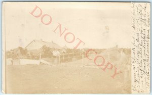 1911 Hartington, Neb. Large Group Horses RPPC Farm Real Photo Barn Postcard A44