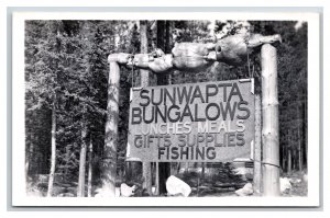 RPPC Sunwapta Bungalows Jasper National Park Alberta Canada UNP Postcard S14