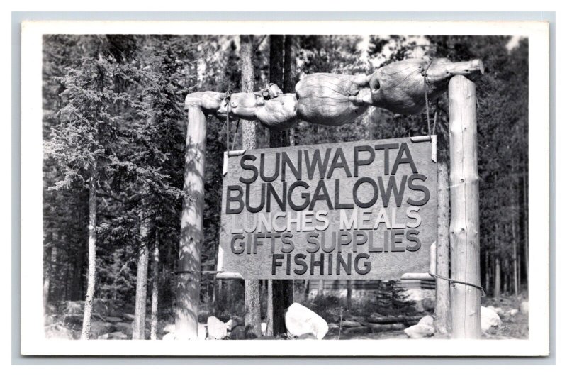 RPPC Sunwapta Bungalows Jasper National Park Alberta Canada UNP Postcard S14
