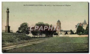 St Florent Old Postcard Old column and & # 39eglise