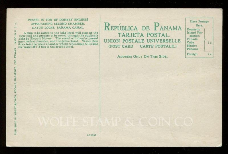 Early Postcard Construction of Intakes Miraflores locks Panama Canal Zone B4034