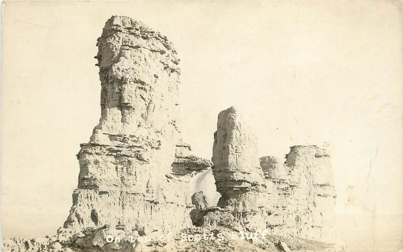 c1922 RPPC Postcard; Rock Formations Scotts Bluff NE Posted