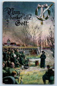 Germany Postcard Now Thank We All Our God Military Art WW1 c1910 Posted