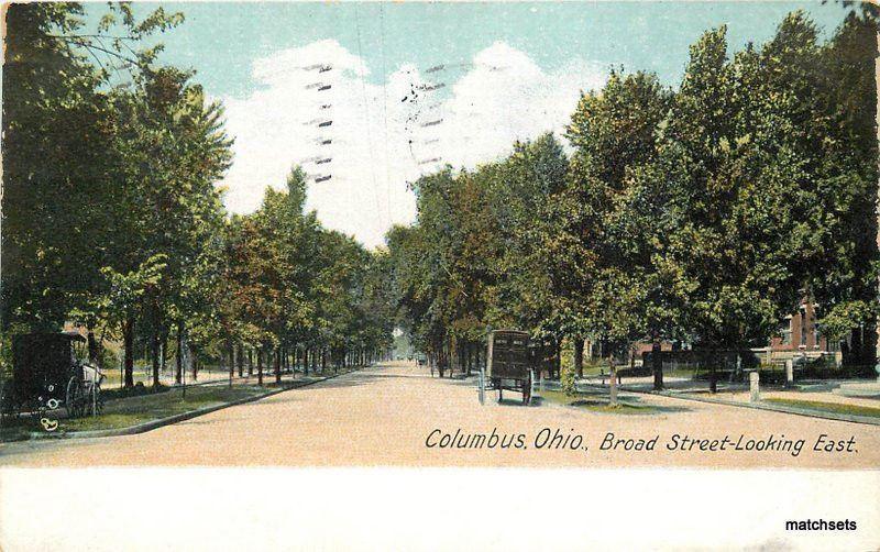 1906 Columbus Ohio Broad Street East Leighton undivided postcard 8370