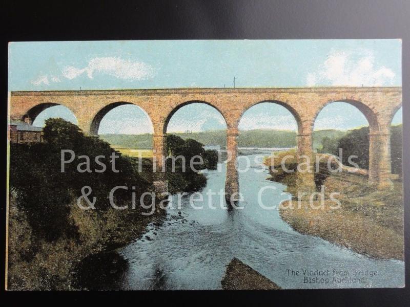 c1908 Durham: Bishop Auckland, The Viaduct from Bridge