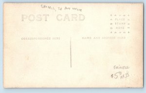 Grinnell Iowa IA Postcard RPPC Photo Post Office Building c1910's Antique