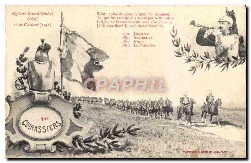 Old Postcard Army 1st Cuirassiers