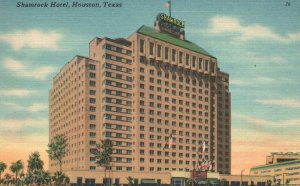 Shamrock Hotel In The Exclusive McCarthy Center Houston Texas Postcard 1953
