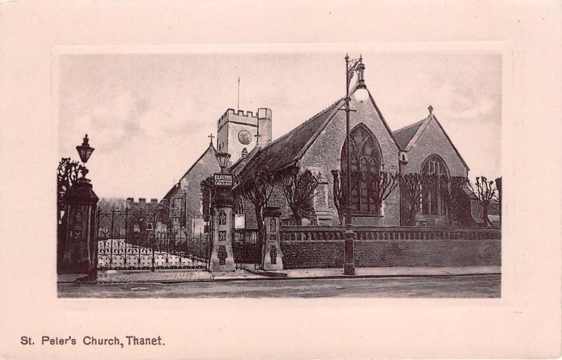 THANET KENT UK ST PETER'S CHURCH PHOTO POSTCARD